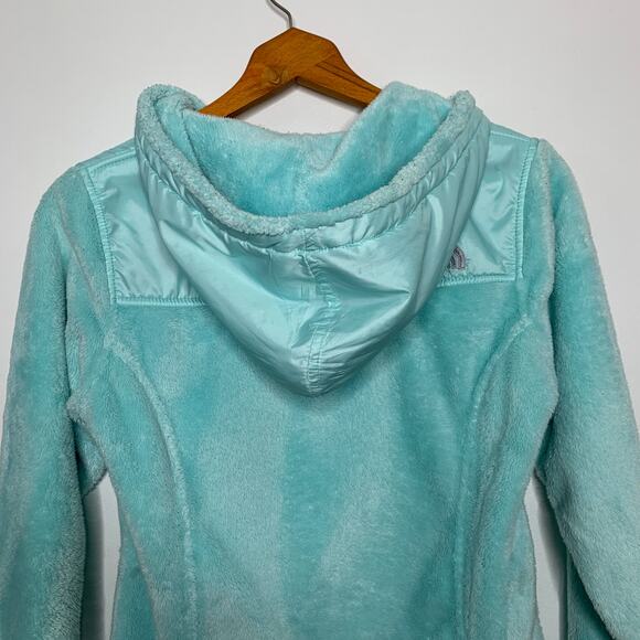 The North Face women's frosty blue Oso hoodie faux fur fleece zip up jacket XS - Picture 5 of 13